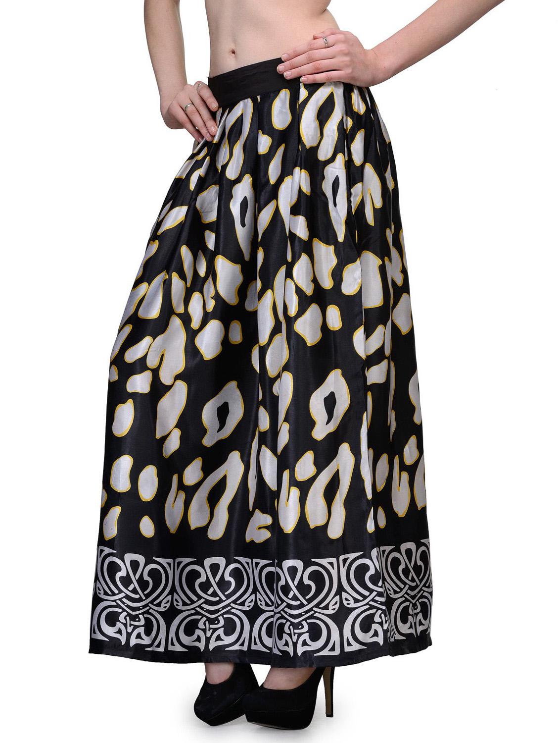 women black satin box pleat maxi skirt - 20487328 - Standard Image - 2