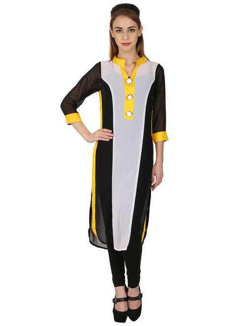 women color block straight kurta - 20487352 - Standard Image - 0
