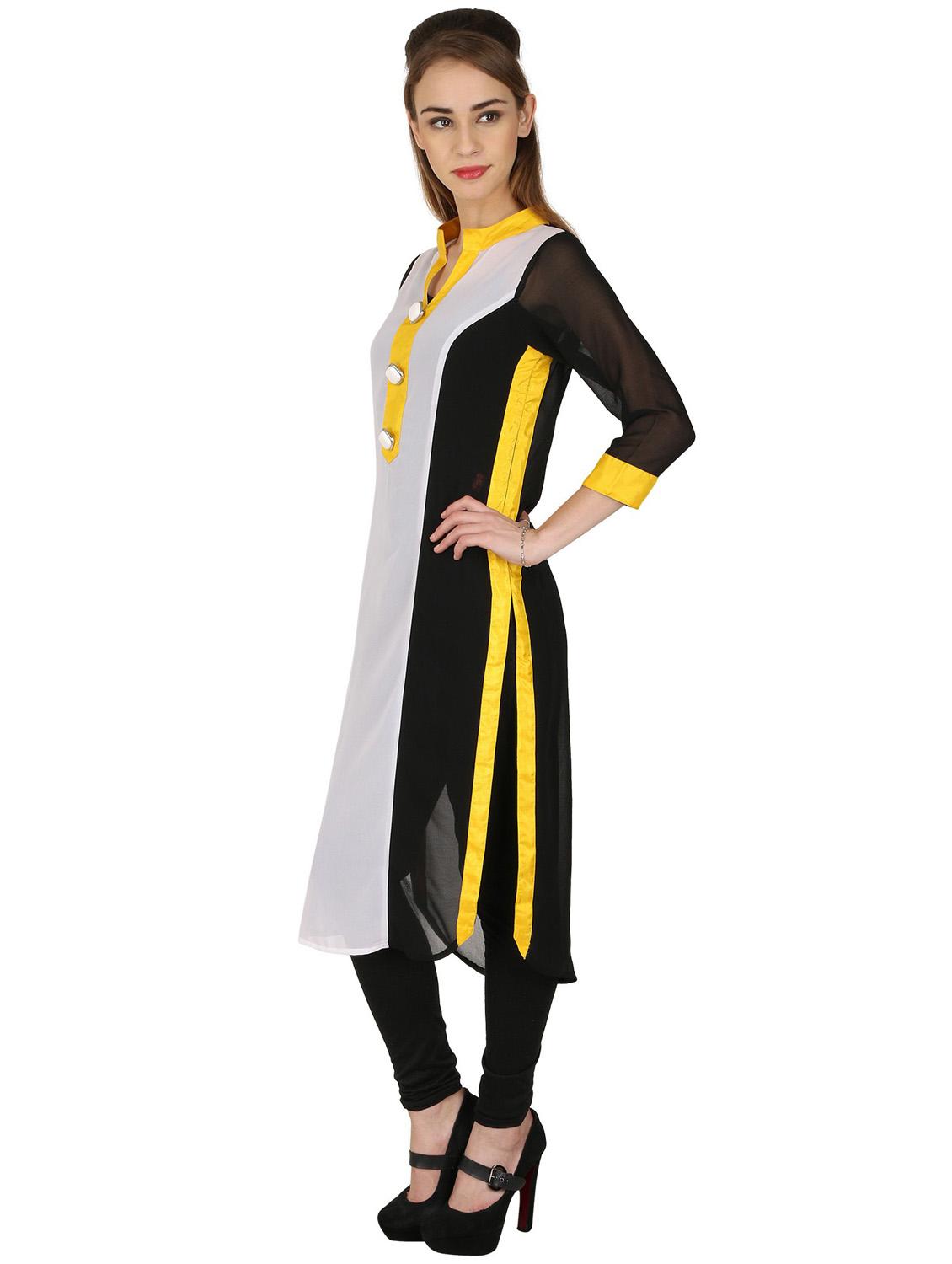 women color block straight kurta - 20487352 - Standard Image - 2