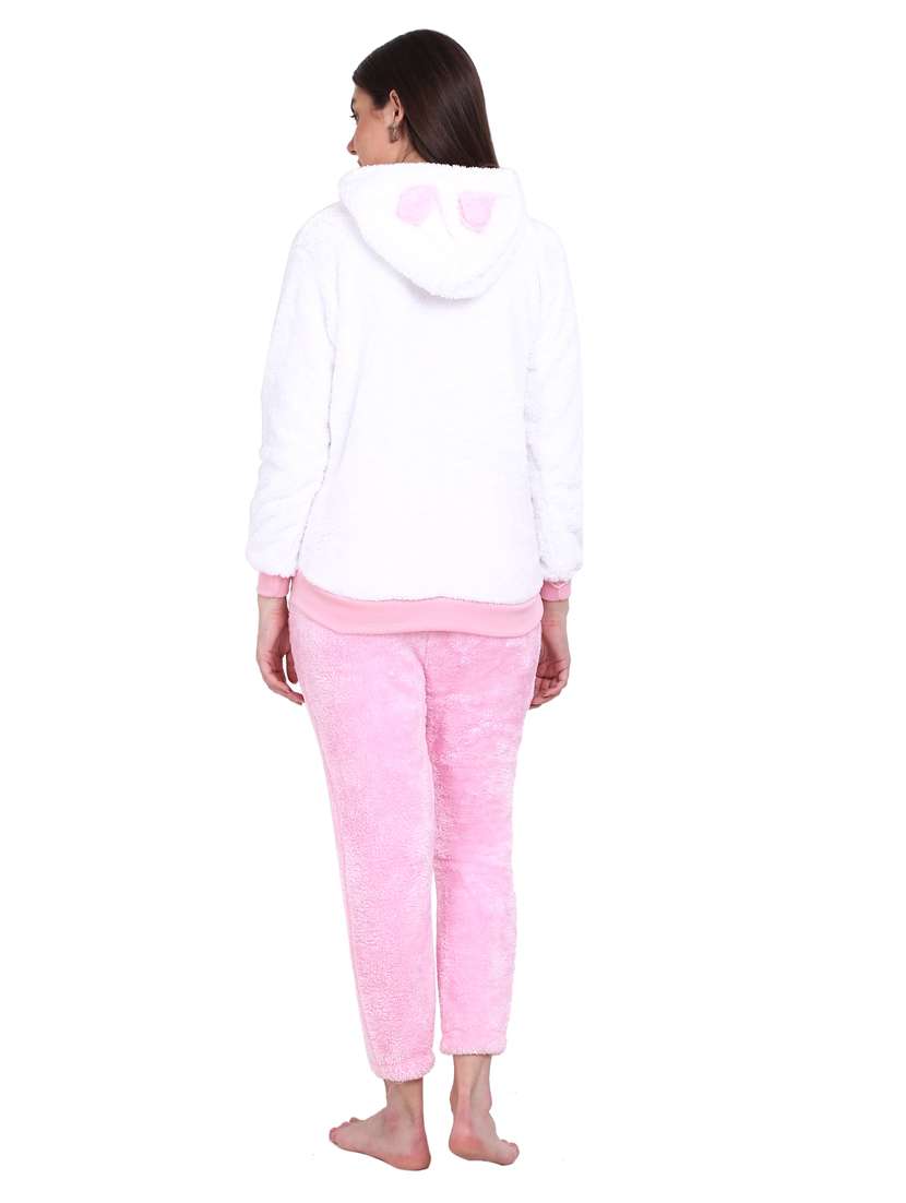 white solid hooded co-ord set - 20487533 - Standard Image - 2