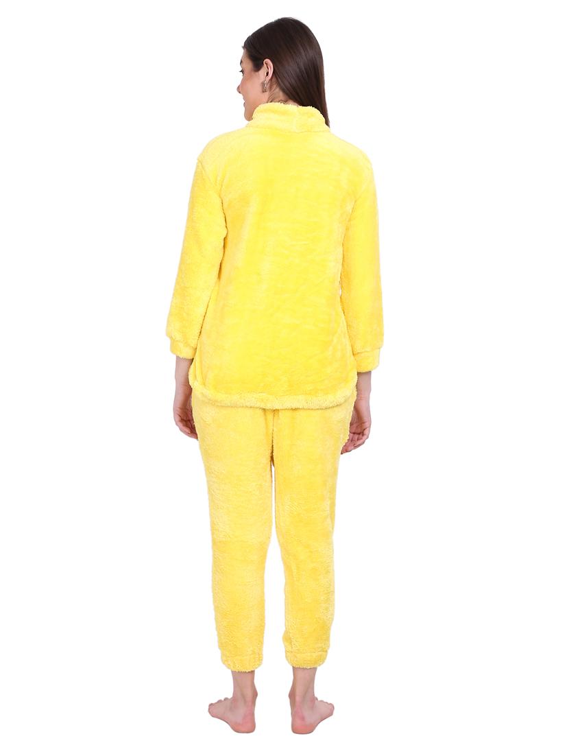 yellow solid fur co-ord set - 20487534 - Standard Image - 2