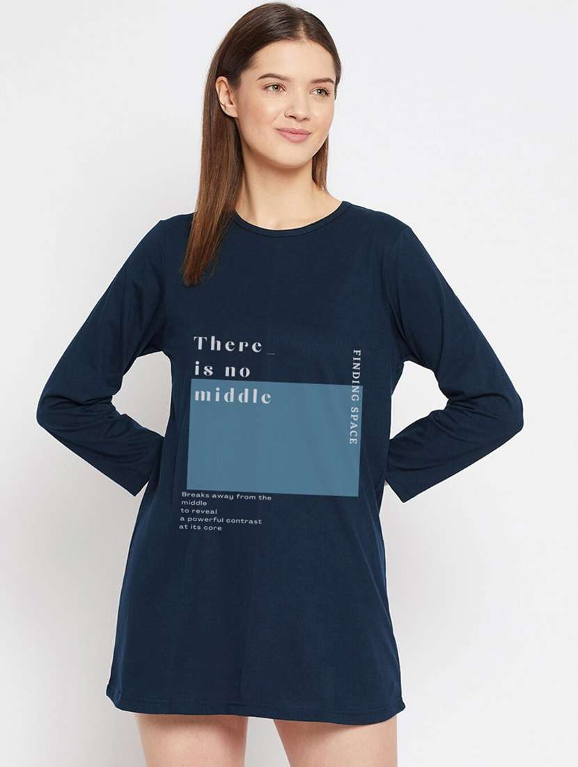 women's front print round neck t-shirt