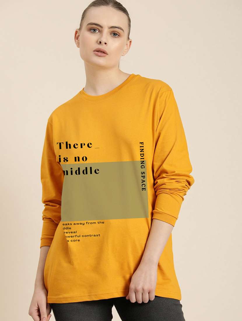 women's chest print round neck t-shirt