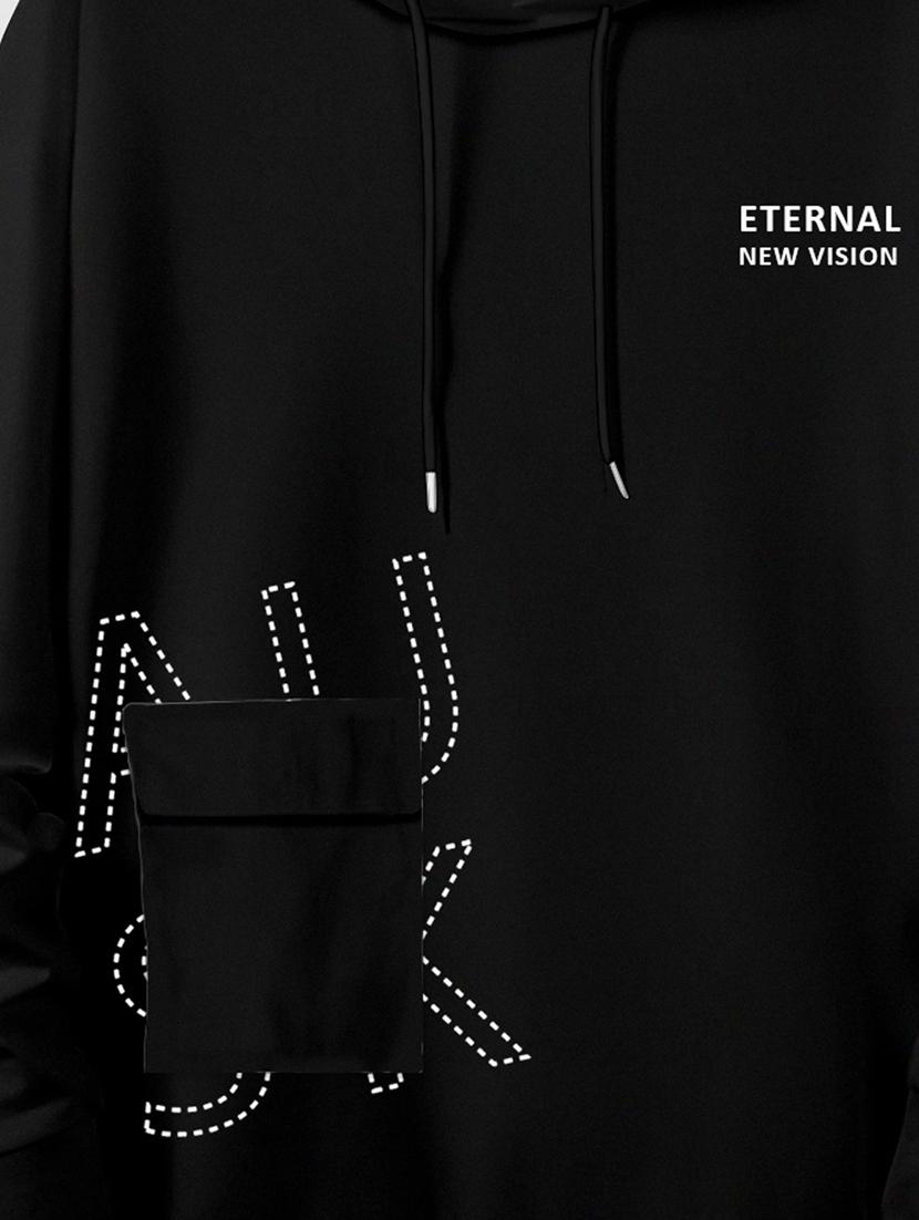 men black cotton blend printed sweatshirt - 20488505 - Standard Image - 2