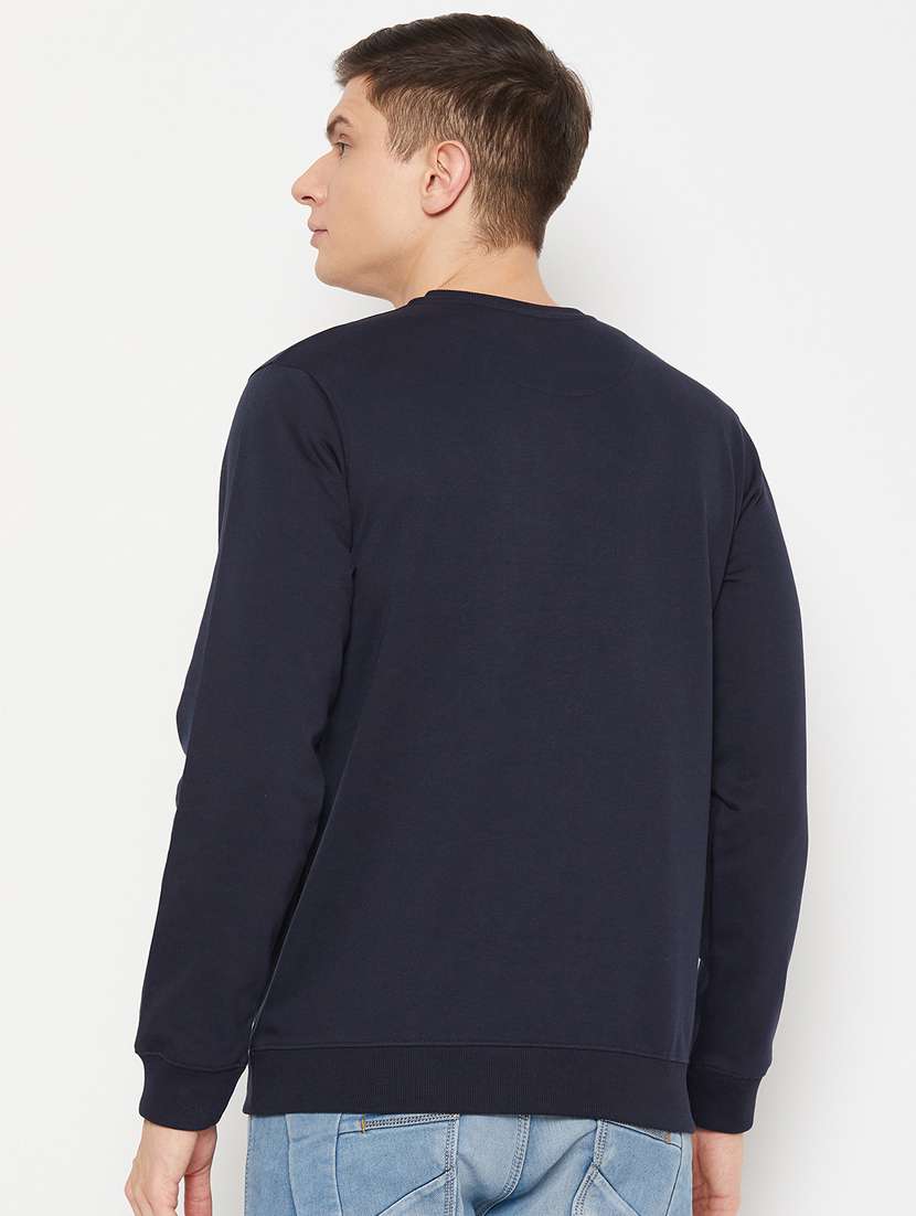navy blue chest print regular sweatshirt - 20488528 -  Standard Image - 2