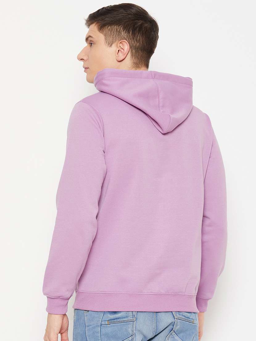 lavender solid hooded neck regular sweatshirt - 20488587 - Standard Image - 2
