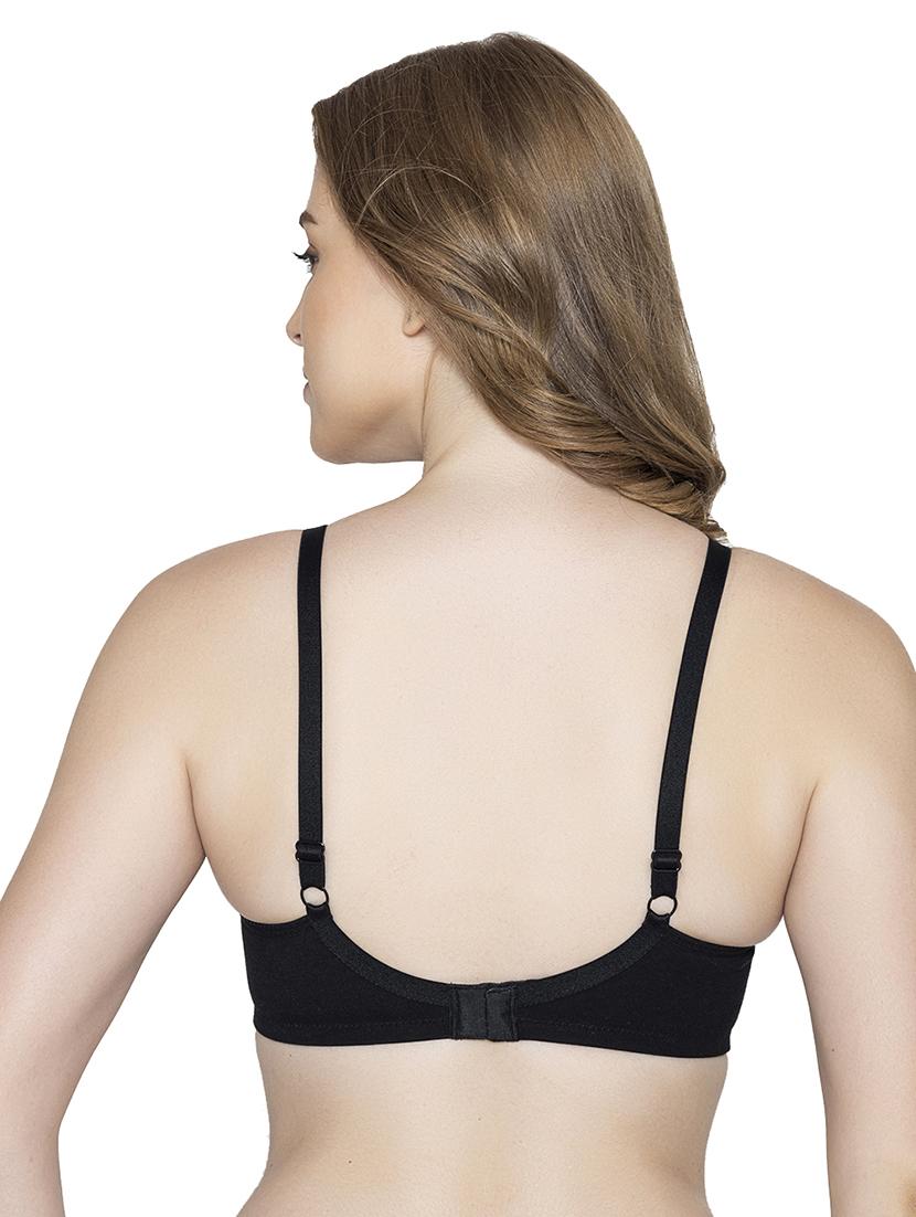 women black cotton blend regular bra - 20488708 - Standard Image - 2