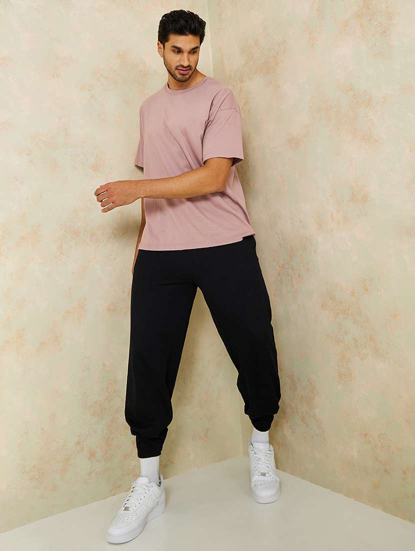 black solid relaxed fit jooger - 20488841 -  Standard Image - 2