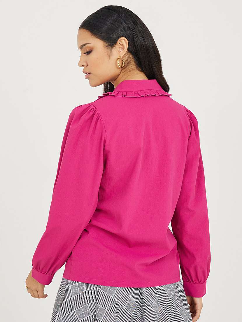 women pink solid a-line top - 20489019 -  Standard Image - 2