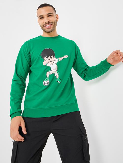 men front print long sleeves sweatshirt - 20489431 - Standard Image - 0
