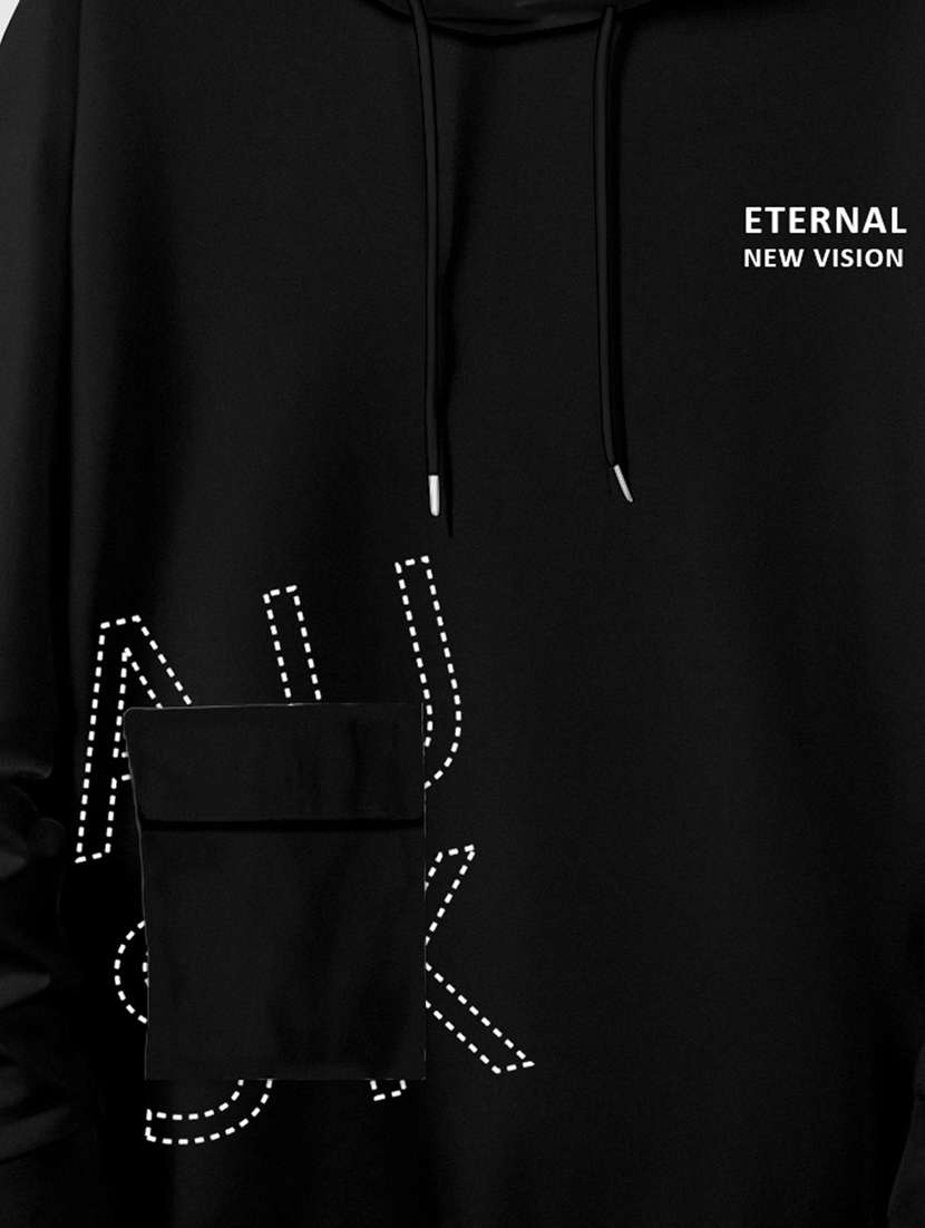 black typography placement print sweatshirt - 20490855 - Standard Image - 2