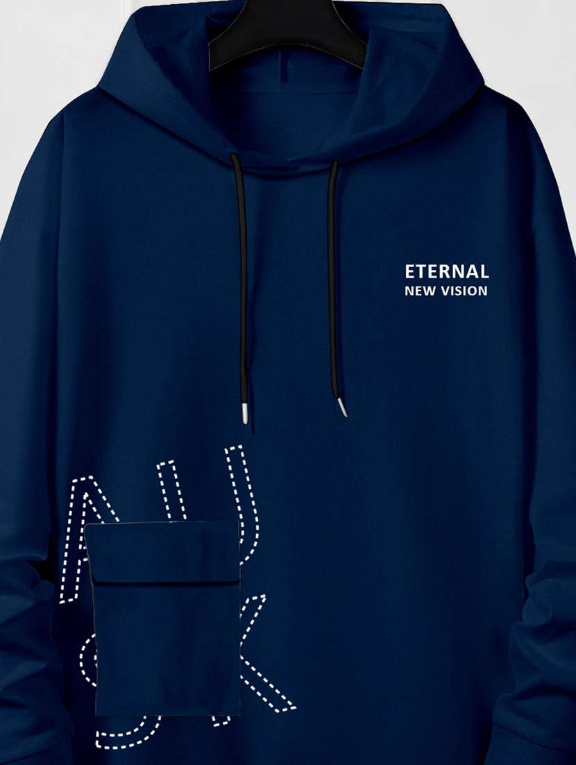 navy blue typography placement print sweatshirt - 20490858 - Standard Image - 2