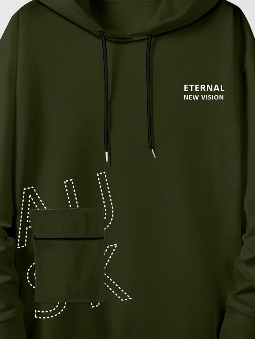 olive typography placement print sweatshirt - 20490860 - Standard Image - 2