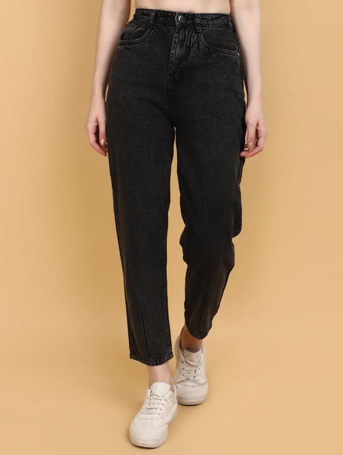 black cotton jeans - 20491538 - Standard Image - 0