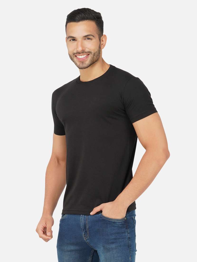 black solid regular t-shirt - 20492773 -  Standard Image - 2