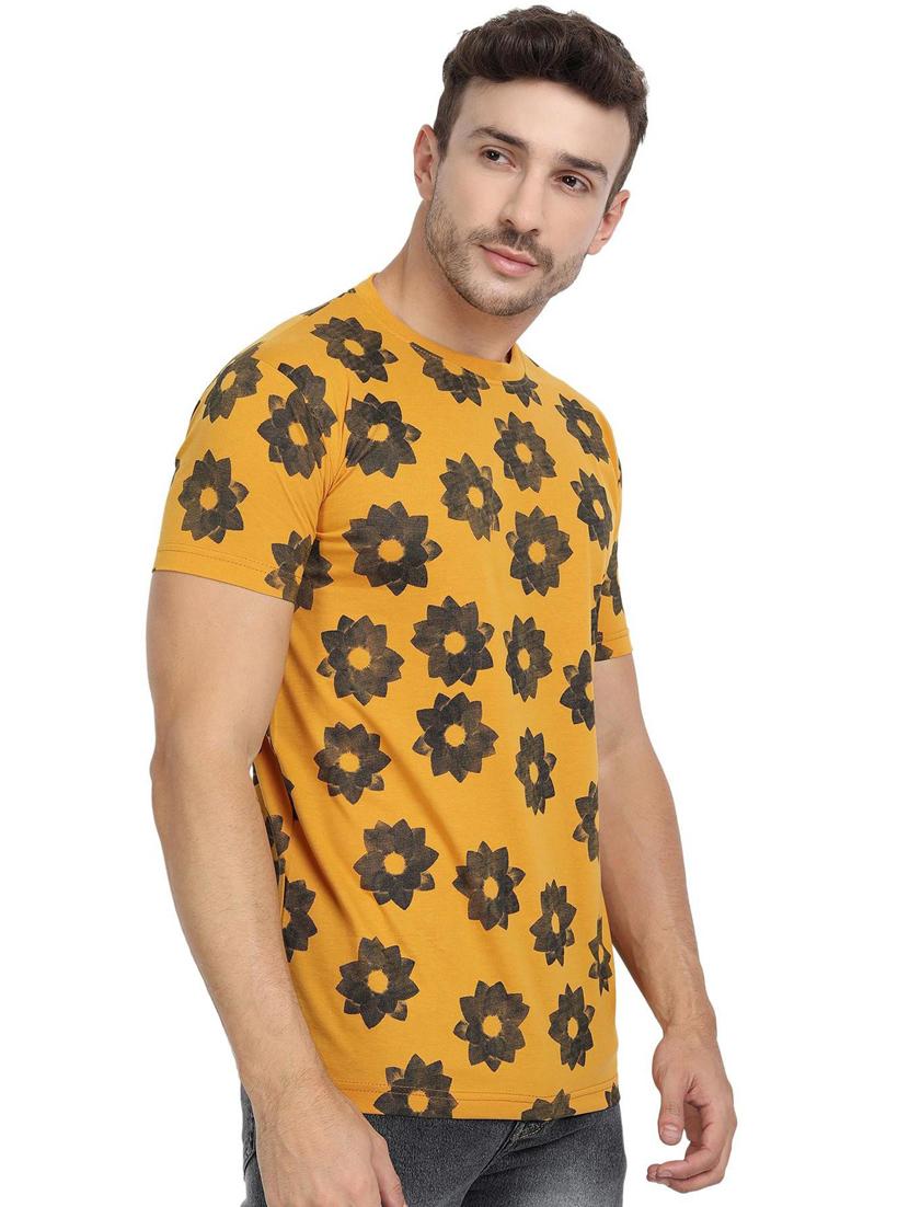 mustard floral all over print t-shirt - 20492781 - Standard Image - 2