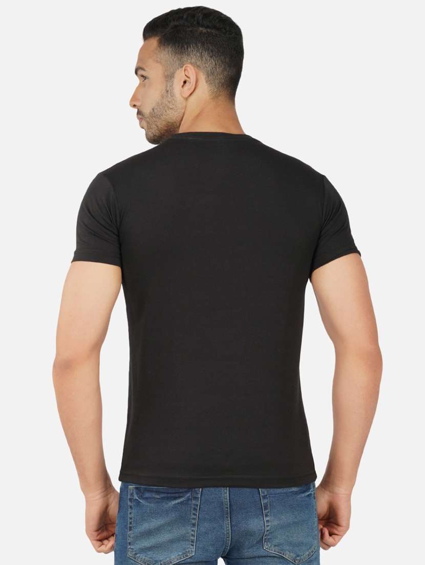 black typography chest print t-shirt - 20492811 - Standard Image - 2