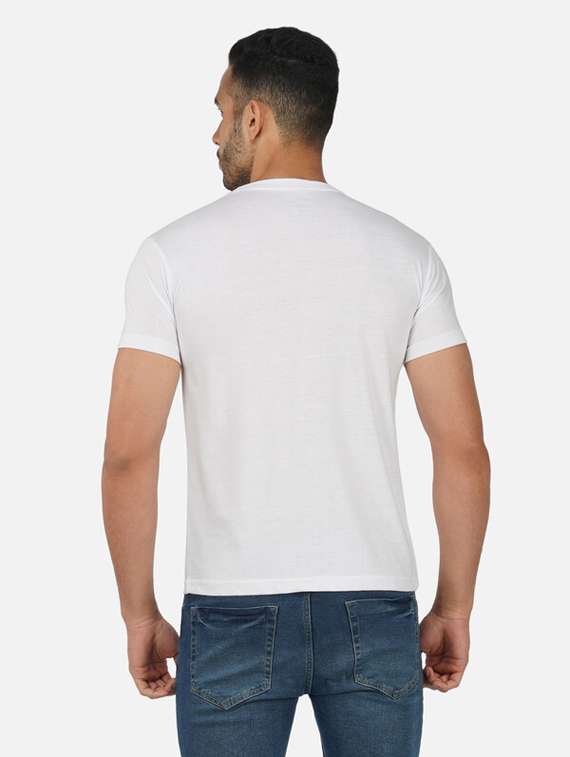 white typography chest print t-shirt - 20492814 -  Standard Image - 2