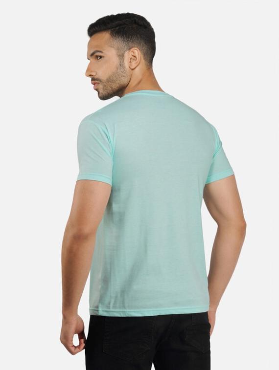 light blue typography chest print t-shirt - 20492816 - Standard Image - 2