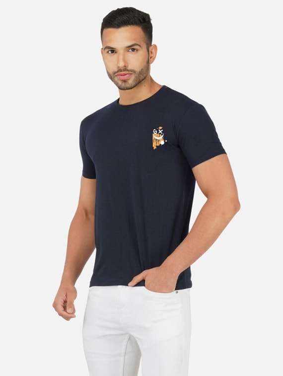 navy blue graphic back print t-shirt - 20492819 -  Standard Image - 2