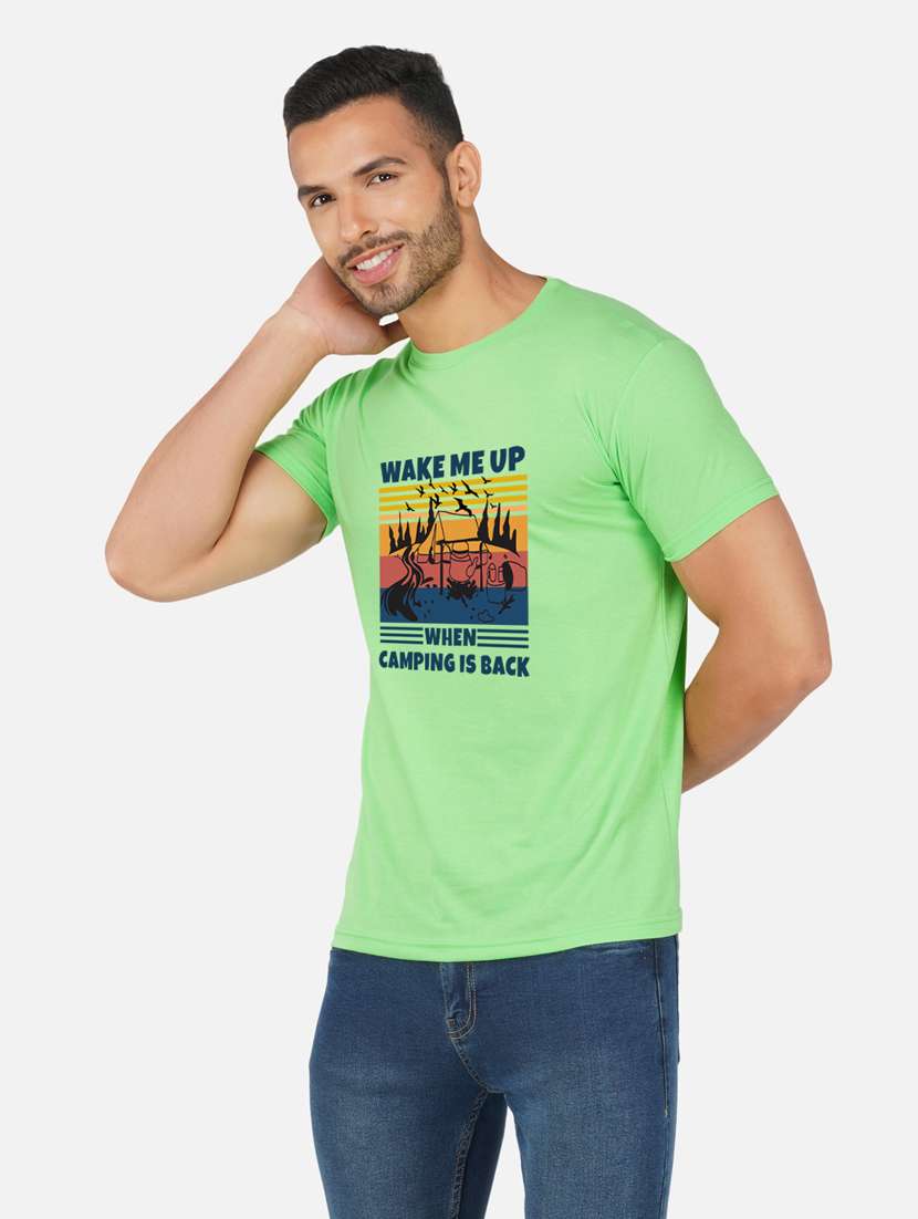 men round neck front print t-shirt - 20492836 -  Standard Image - 2