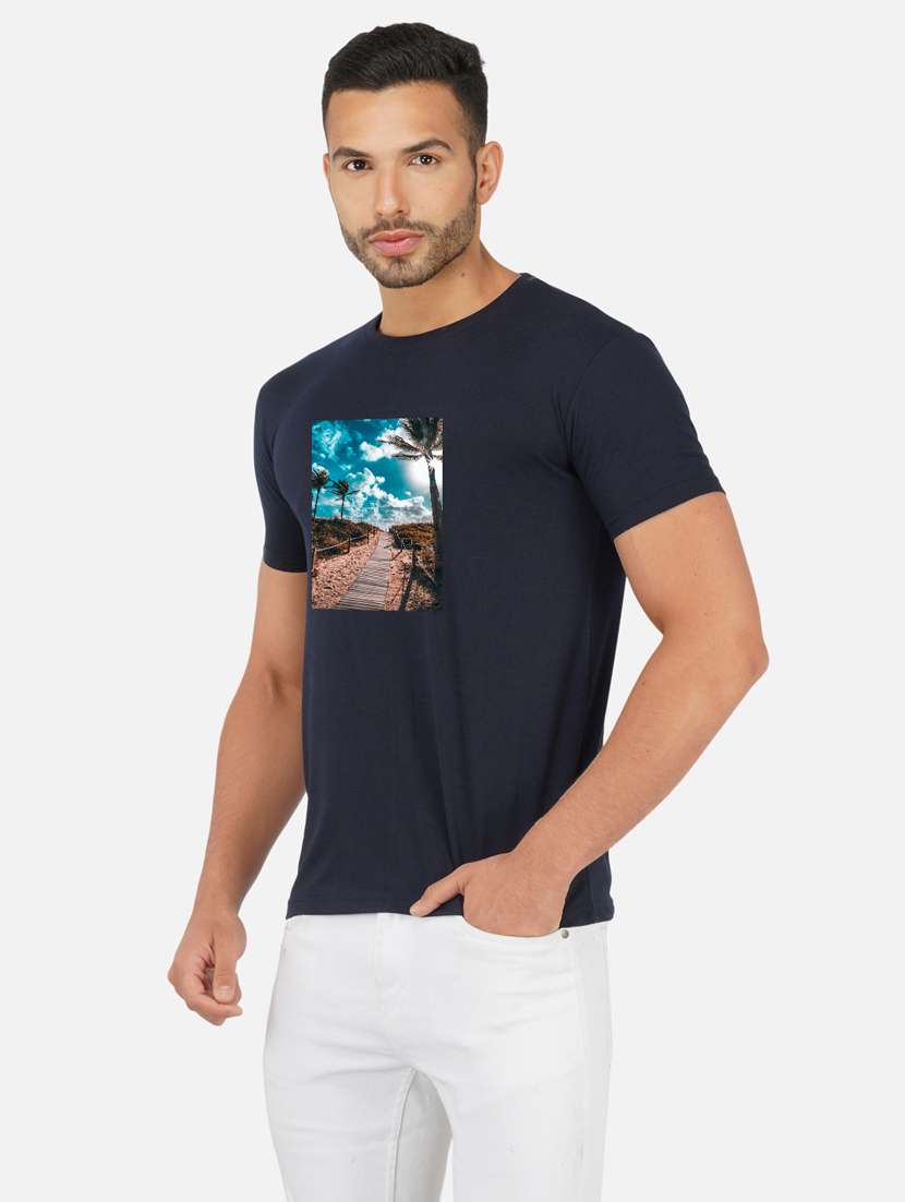 men front print short sleeve t-shirt - 20492863 -  Standard Image - 2