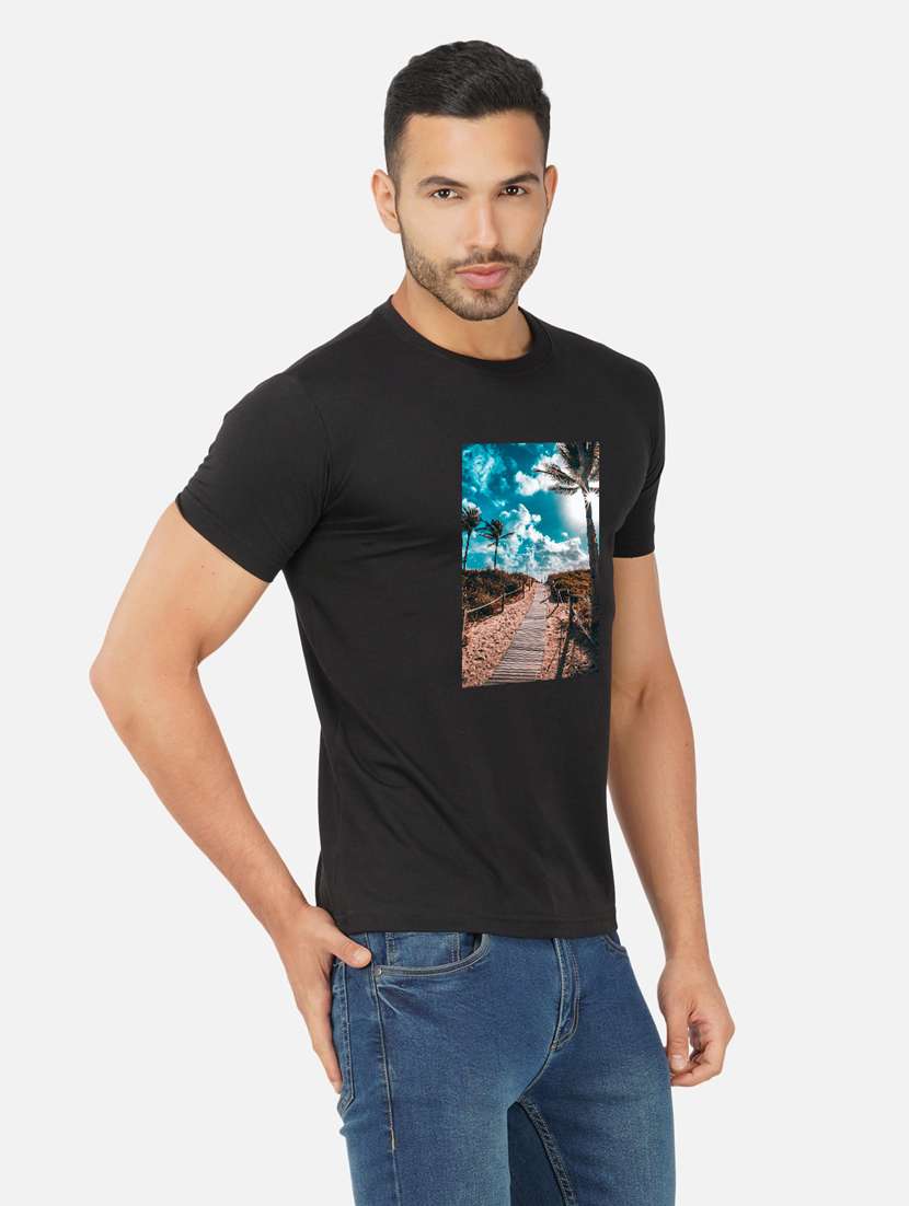 men chest print short sleeve t-shirt - 20492867 -  Standard Image - 2