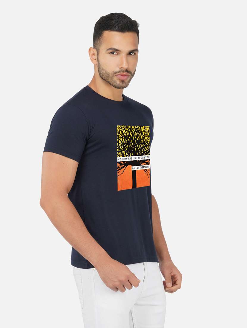 men front print short sleeve t-shirt - 20492870 -  Standard Image - 2