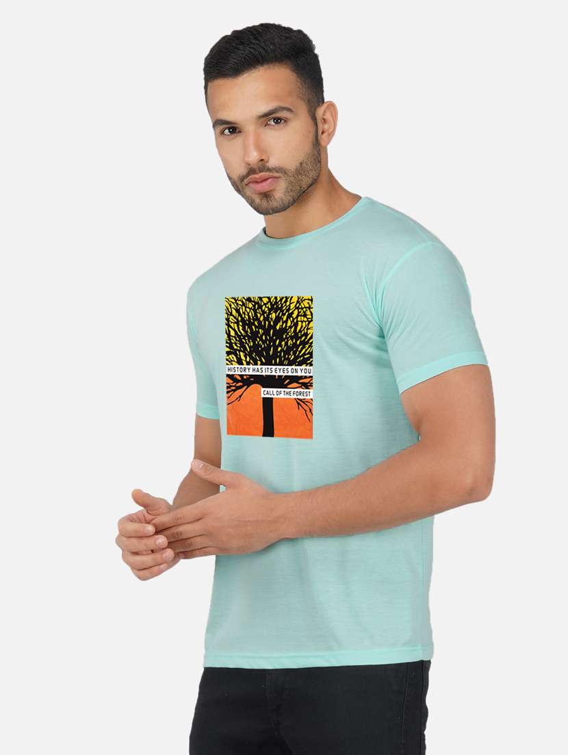 men front print short sleeve t-shirt - 20492874 -  Standard Image - 2