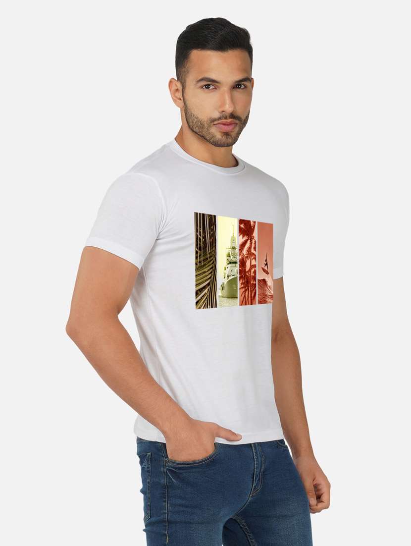 men chest print short sleeve t-shirt - 20492882 -  Standard Image - 2