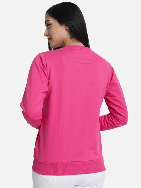fuchsia fleece chest print sweatshirt - 20495942 -  Standard Image - 2