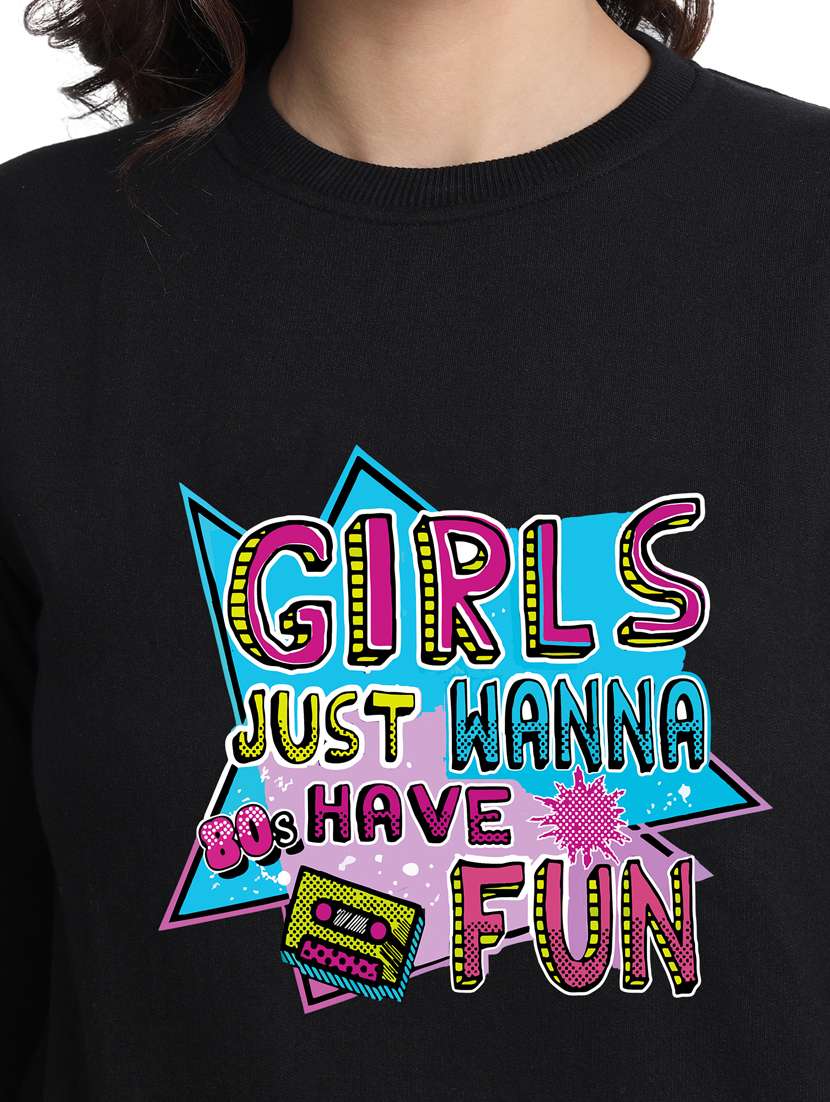 black fleece chest print sweatshirt - 20495978 -  Standard Image - 2