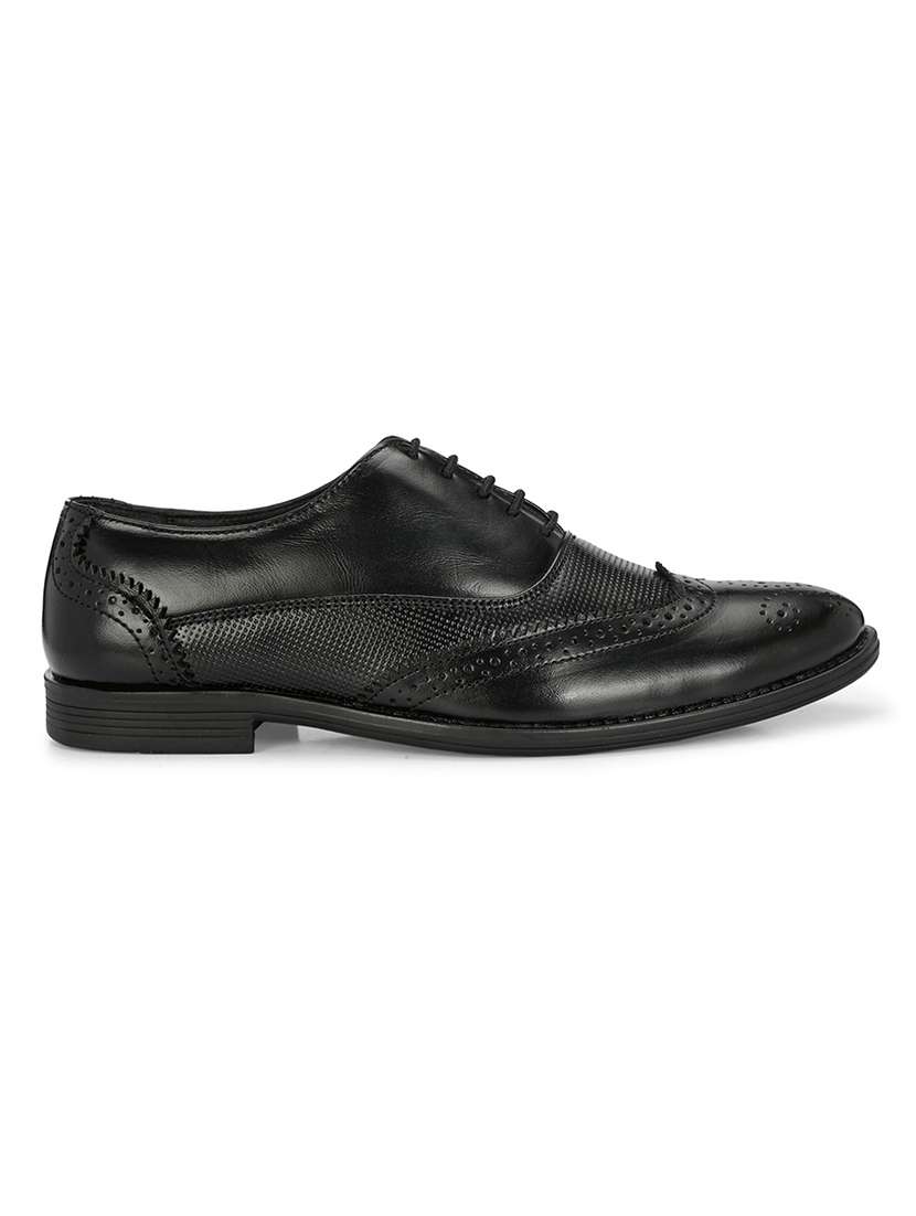 men textured black lace-up brogues - 20496745 -  Standard Image - 2