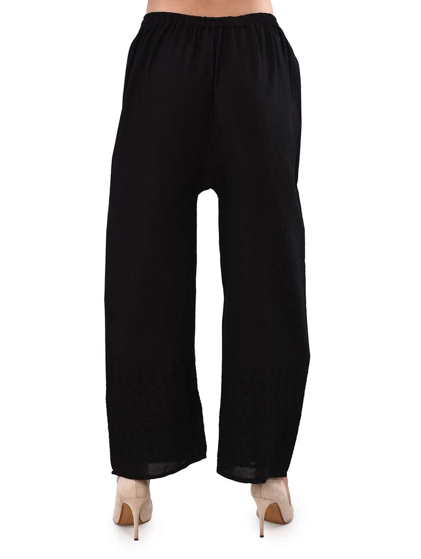 women black straight fit palazzo - 20497056 -  Standard Image - 2