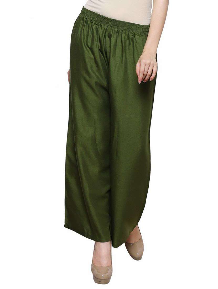women olive relaxed fit palazzo