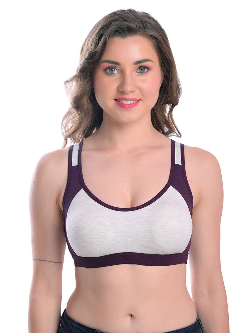 black cotton blend sports bra