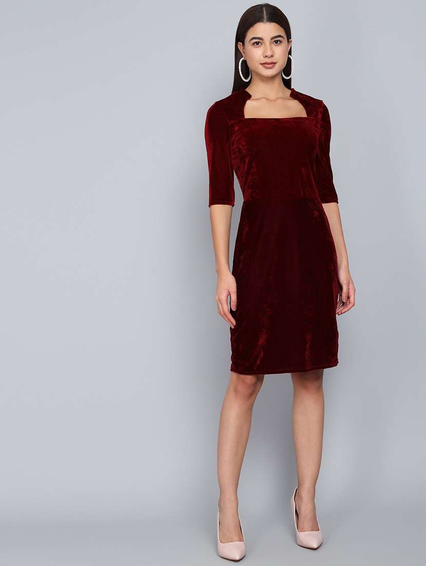 women solid bodycon dress