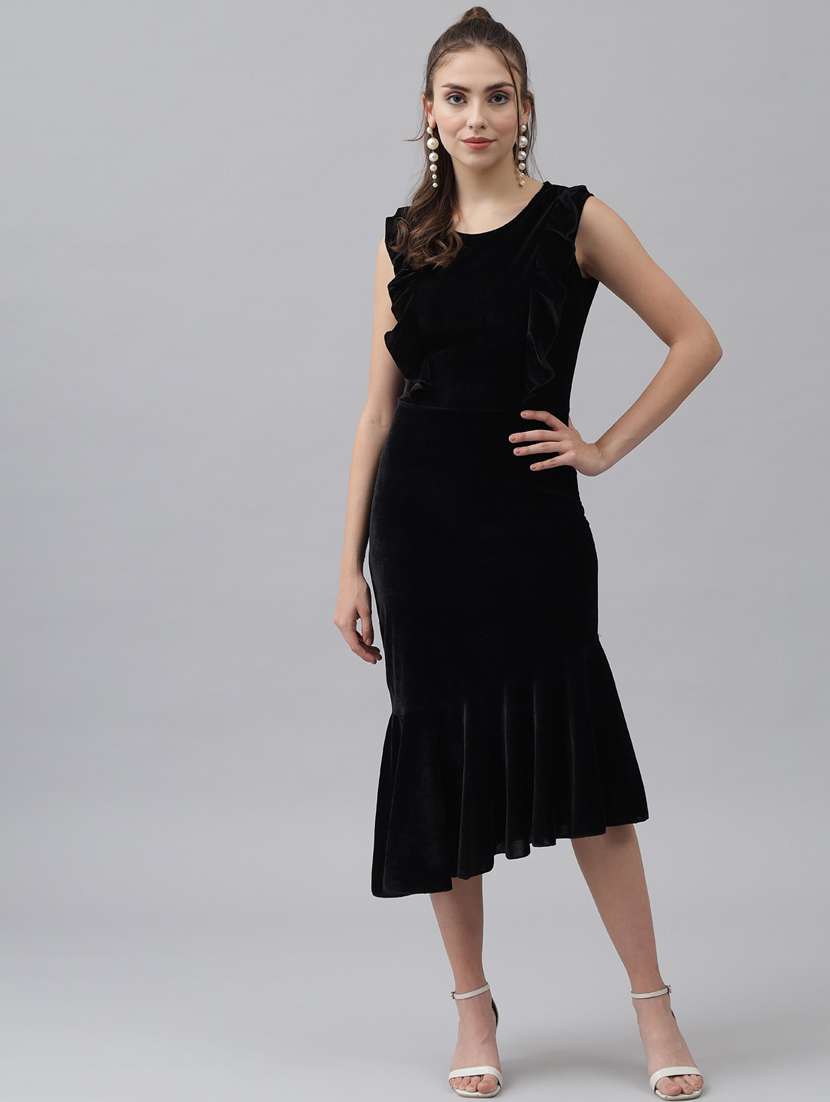 black solid pephem dress