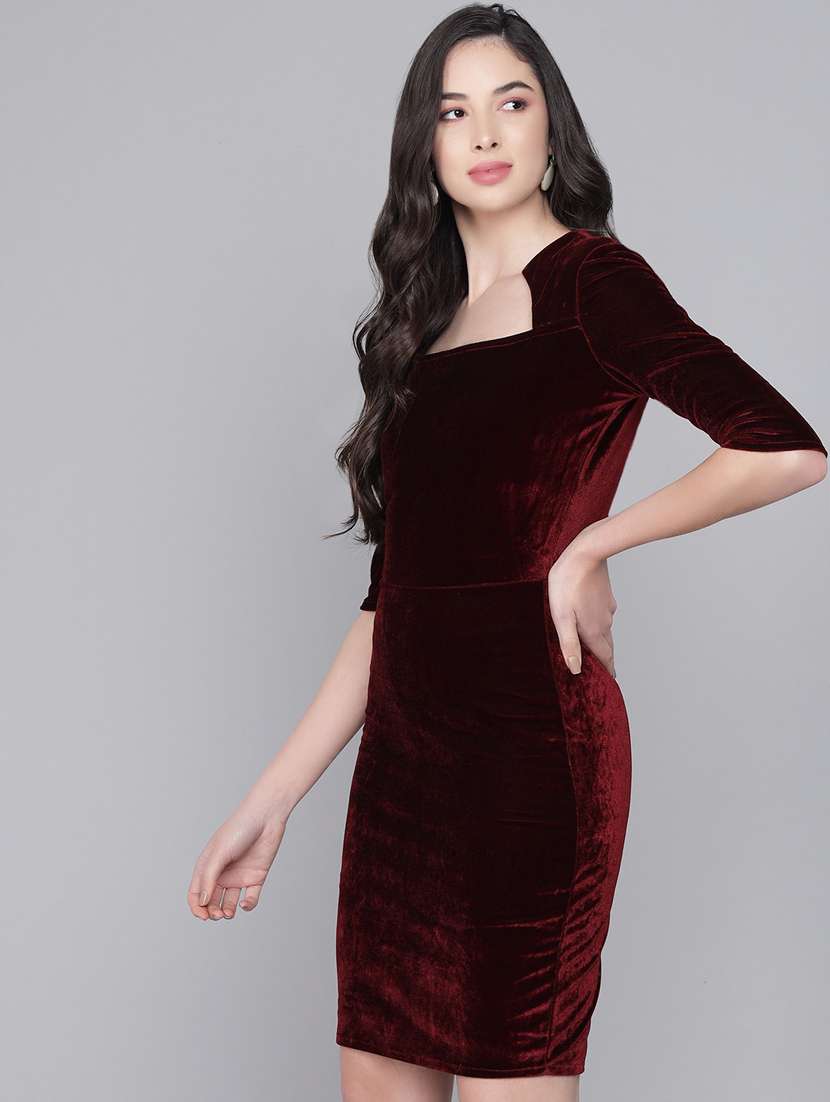 women solid bodycon dress