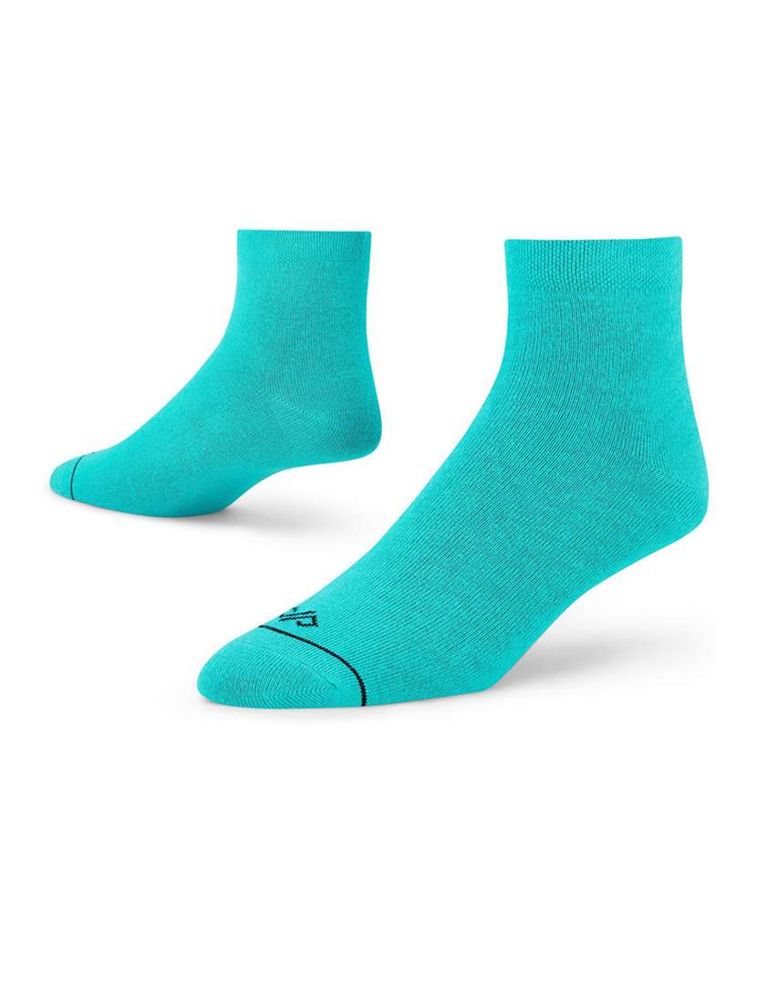 light blue cotton ankle length socks - 20498017 - Standard Image - 2