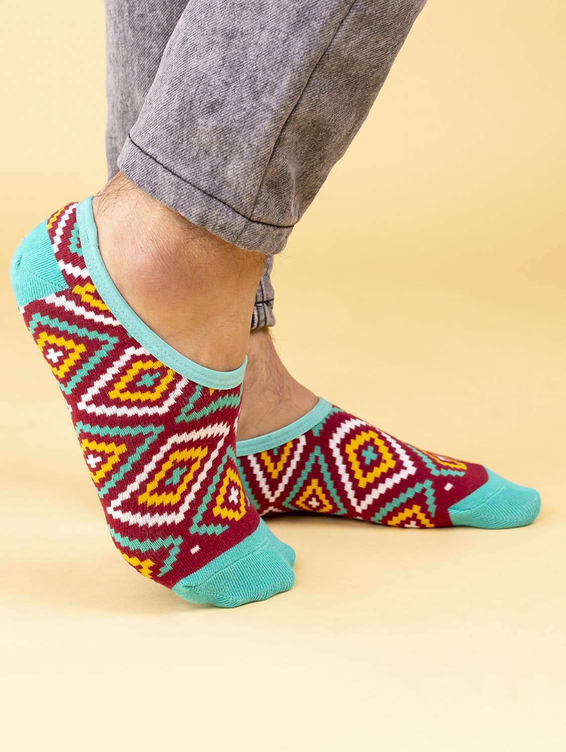 unisex printed no show socks combo - 20498192 -  Standard Image - 2