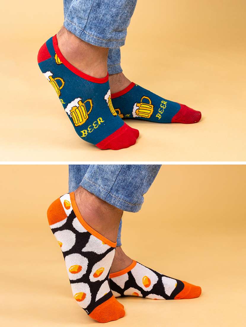 unisex printed no show socks combo - 20498210 -  Standard Image - 2