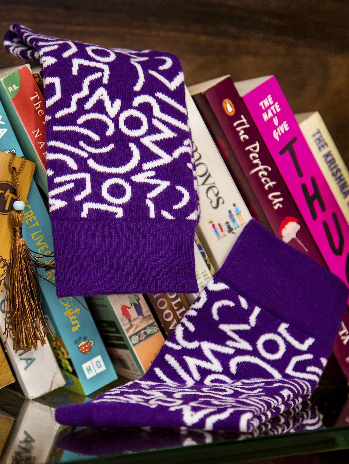 unisex purple above ankle length socks  - 20498224 -  Standard Image - 2