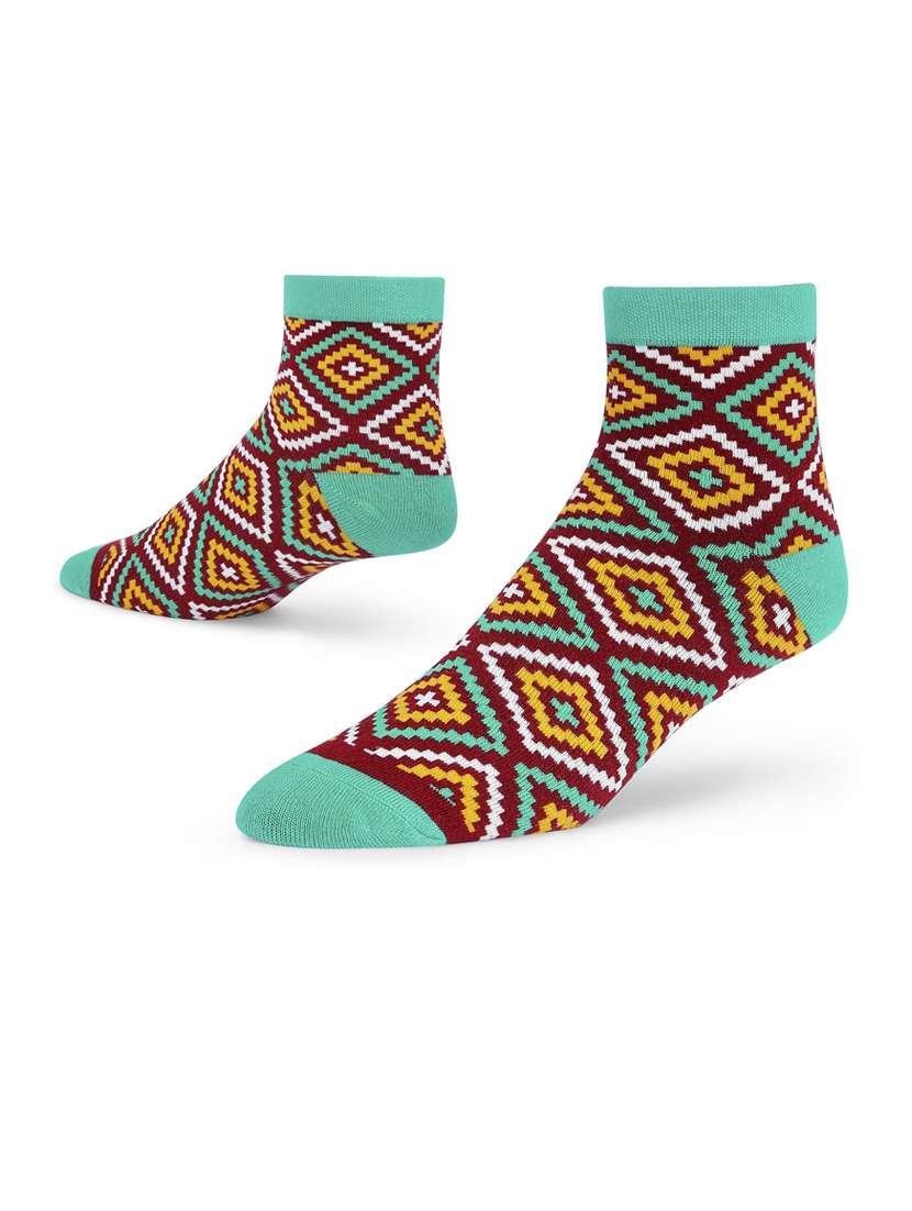 multi colored cotton ankle length socks - 20498449 -  Standard Image - 2