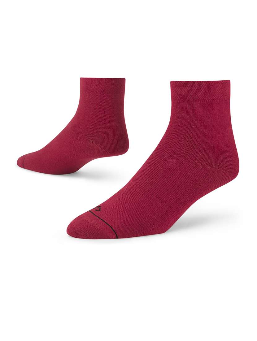 maroon cotton ankle length socks - 20498489 -  Standard Image - 2