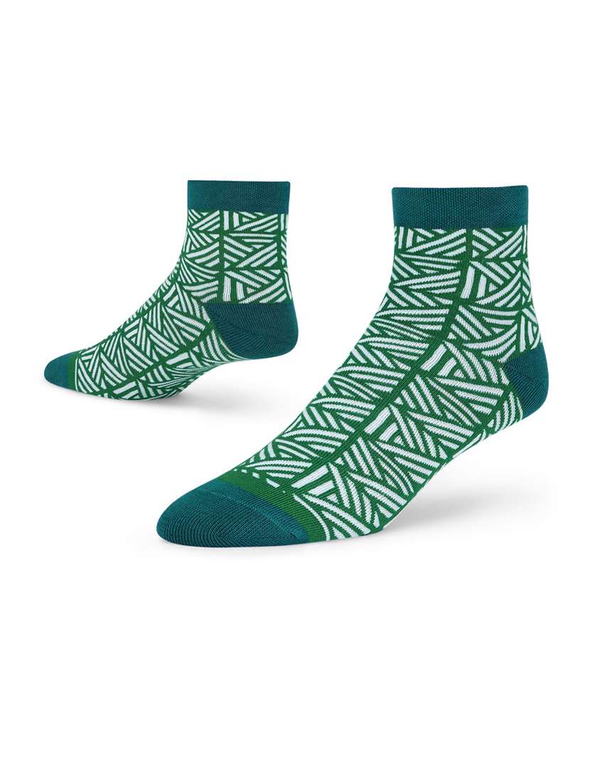 green cotton ankle length socks - 20498507 -  Standard Image - 2