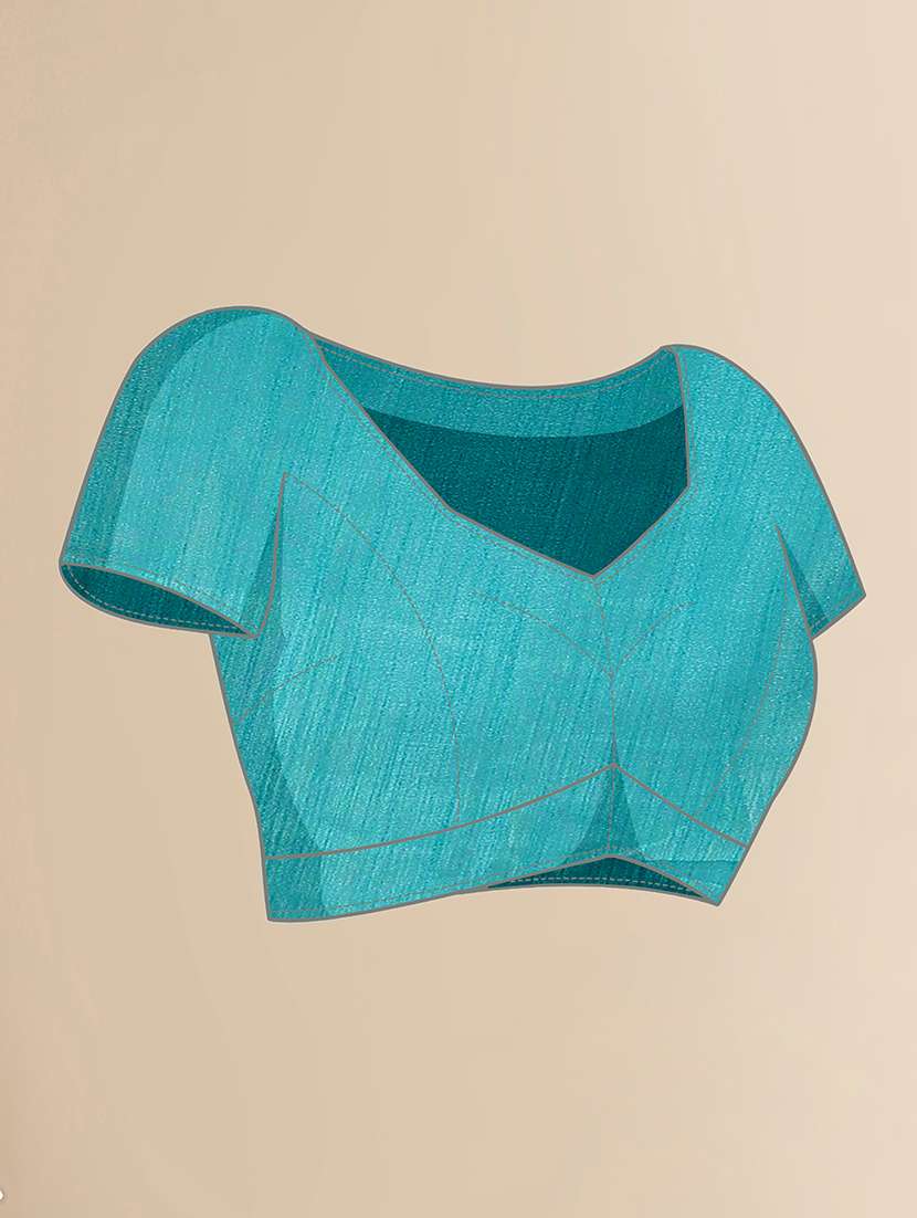 women green printed lace work saree with blouse - 20499107 -  Standard Image - 2