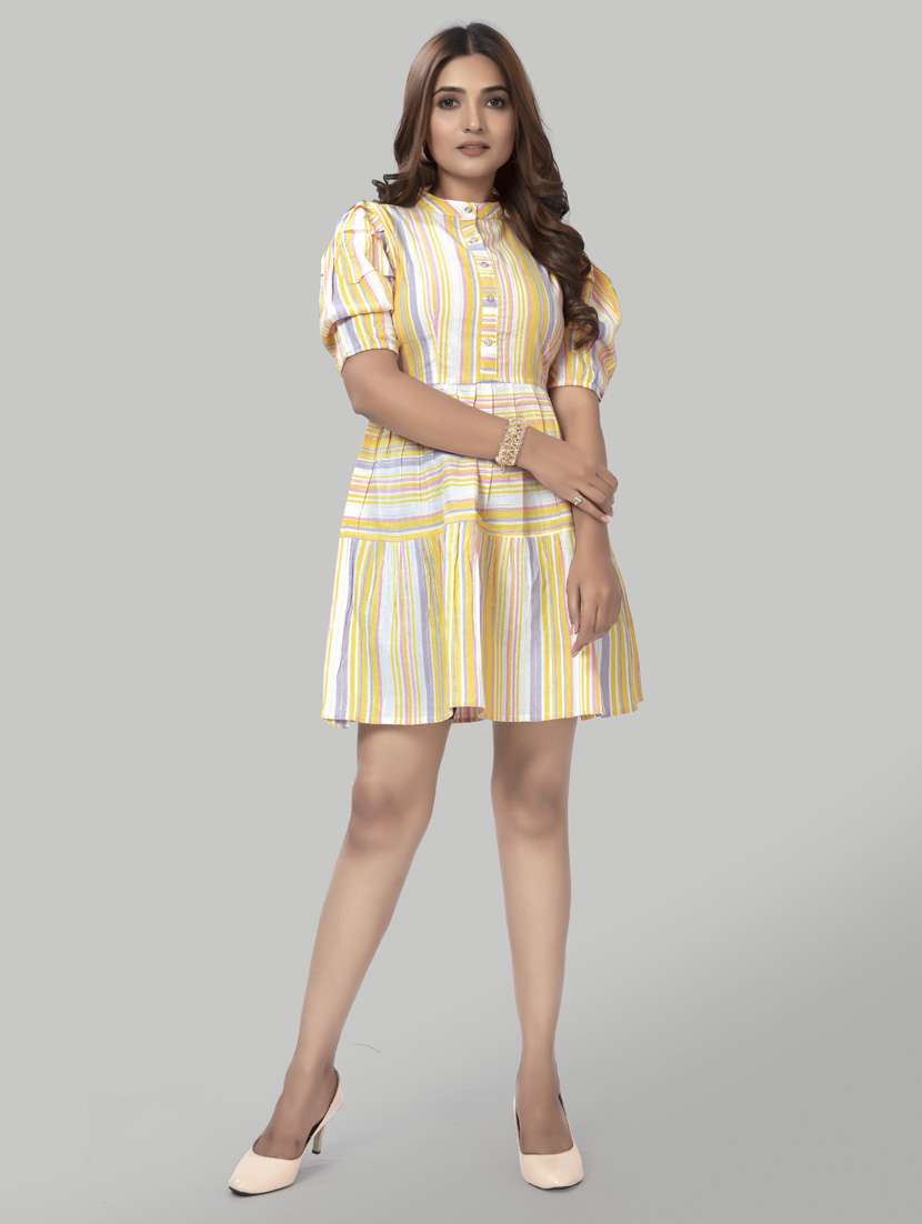 women striped a-line dress - 20500586 -  Zoom Image - 0