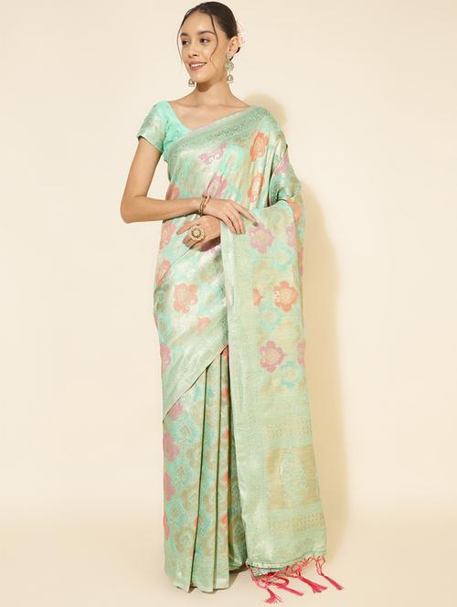 women's banarasi saree with blouse - 20500951 - Standard Image - 0