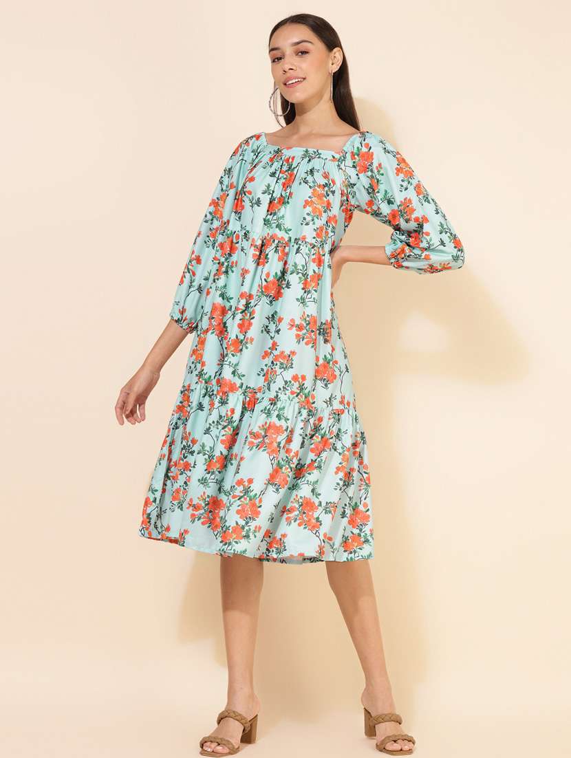 women multi colored floral tiered dress - 20501011 -  Standard Image - 2